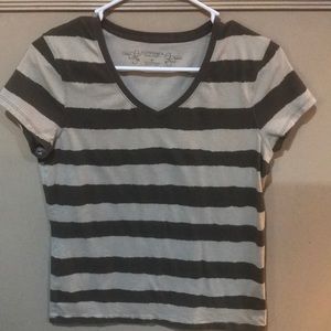 Striped V-neck
